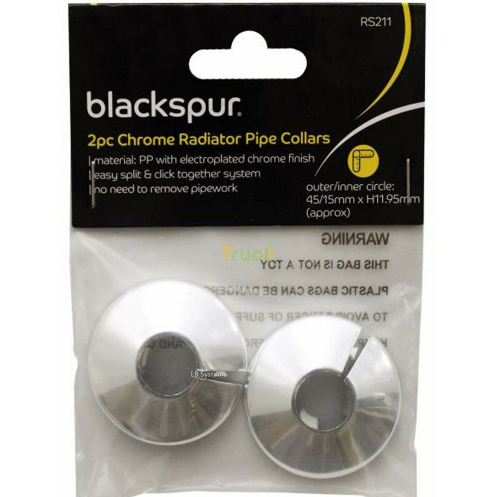 Blackspur-2-x-15mm-Chrome-Radiator-Pipe-Collars Blackspur-2-x-15mm-Chrome-Radiator-Pipe-Collars